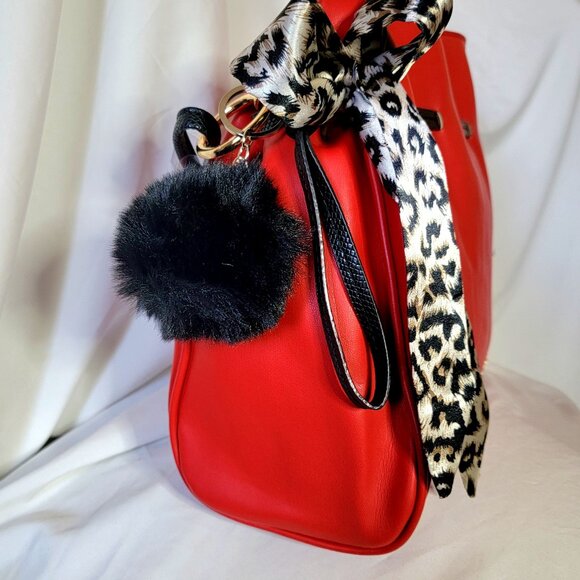Badgley Mischka Red Slouchy Women’s Crossbody Handbag w/ Bow ~ Non-Smkng ~ NWT - Picture 5 of 10